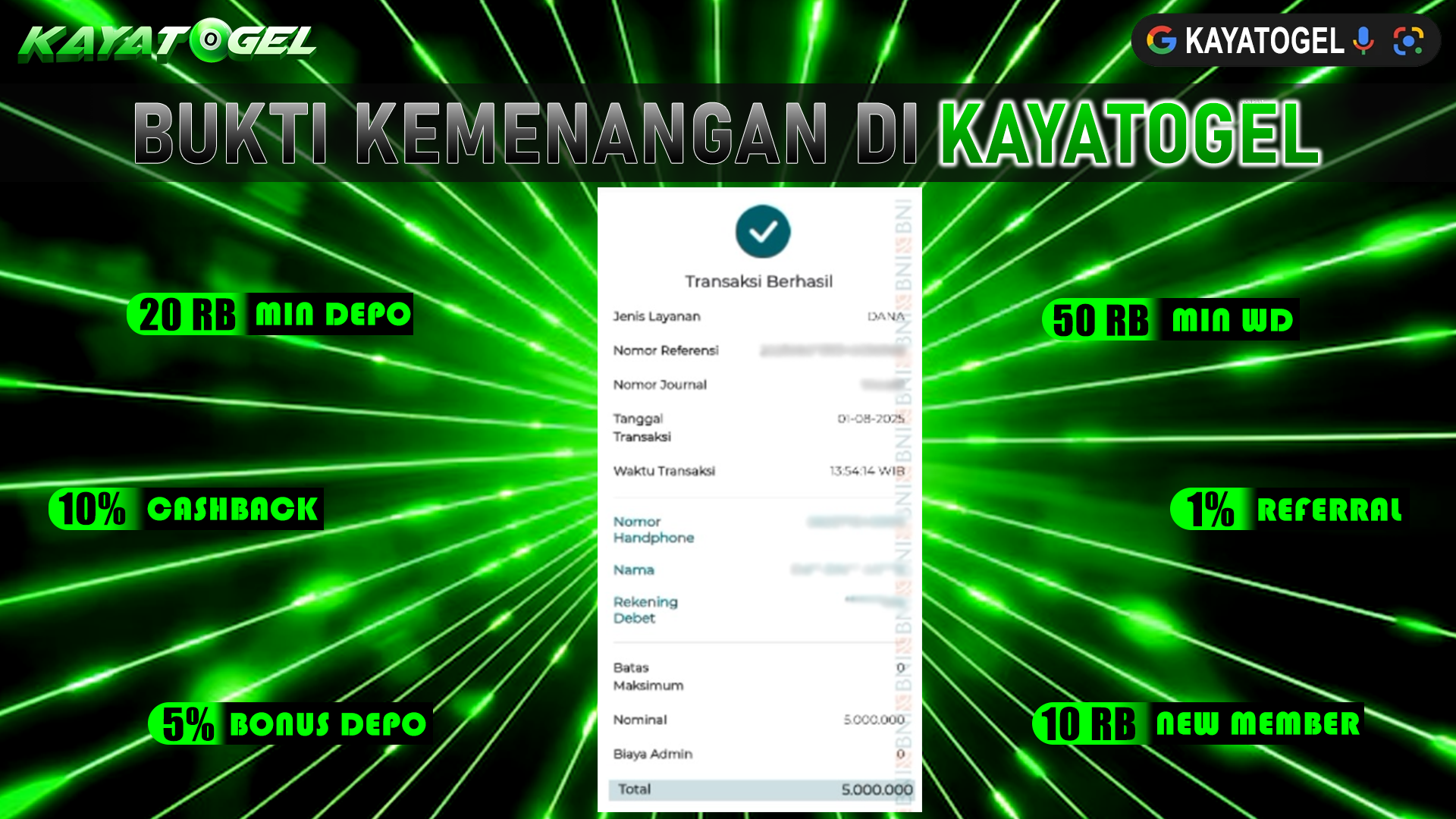 KAYATOGEL JACKPOT SLOT LANTERN LUCK Rp.5.000.000.,- LUNAS