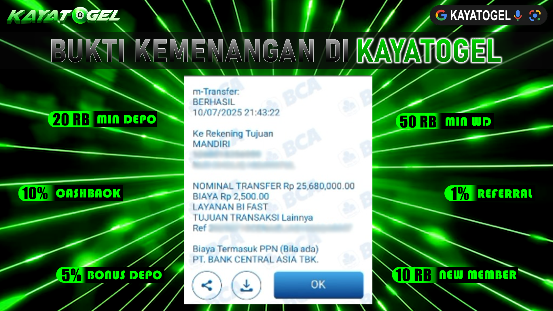 KAYATOGEL JACKPOT TOGEL PASARAN LONDON4D Rp.25.680.000.,- LUNAS