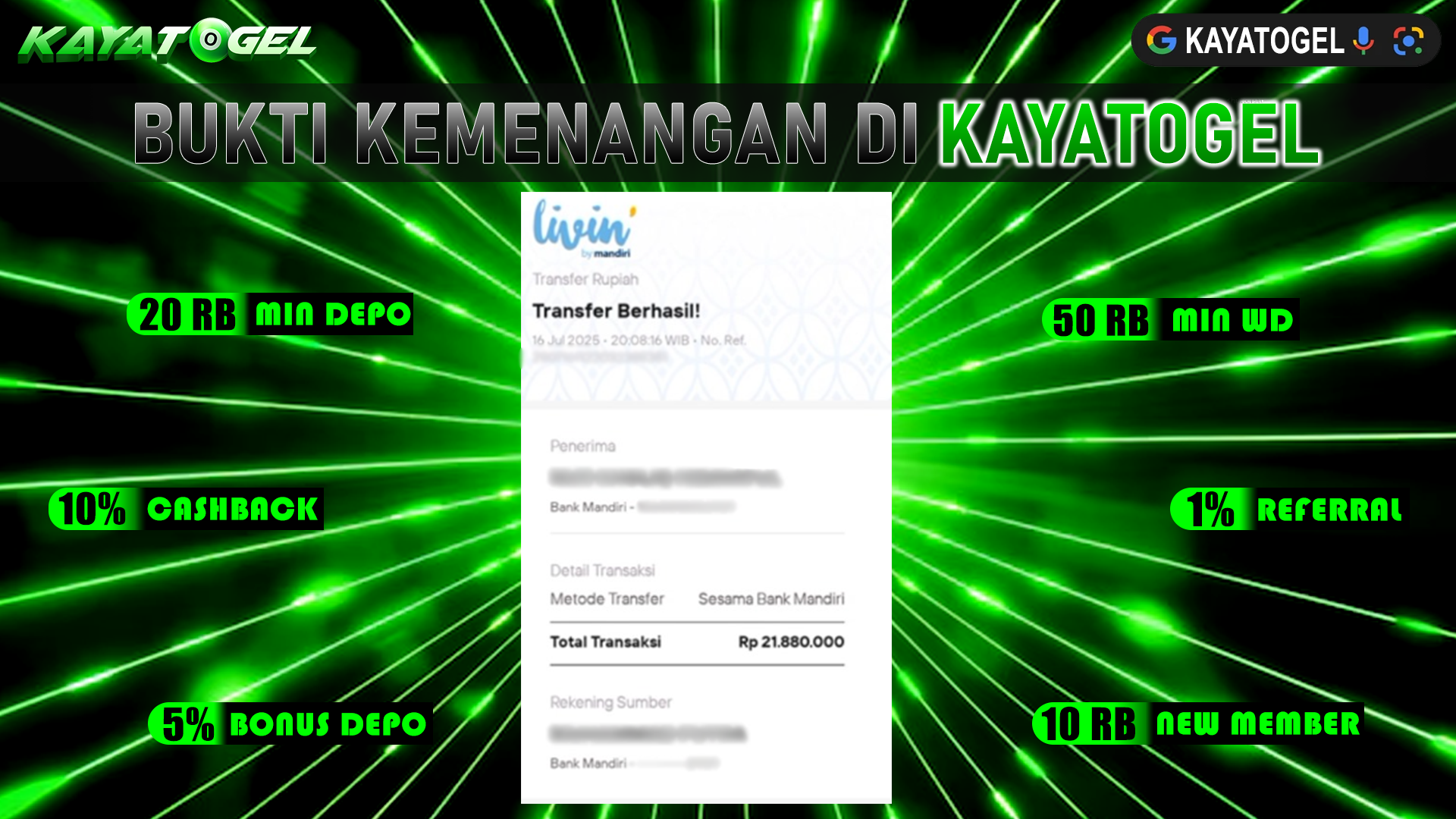 KAYATOGEL JACKPOT TOGEL PASARAN NEW YORK Rp.21.880.000.,- LUNAS