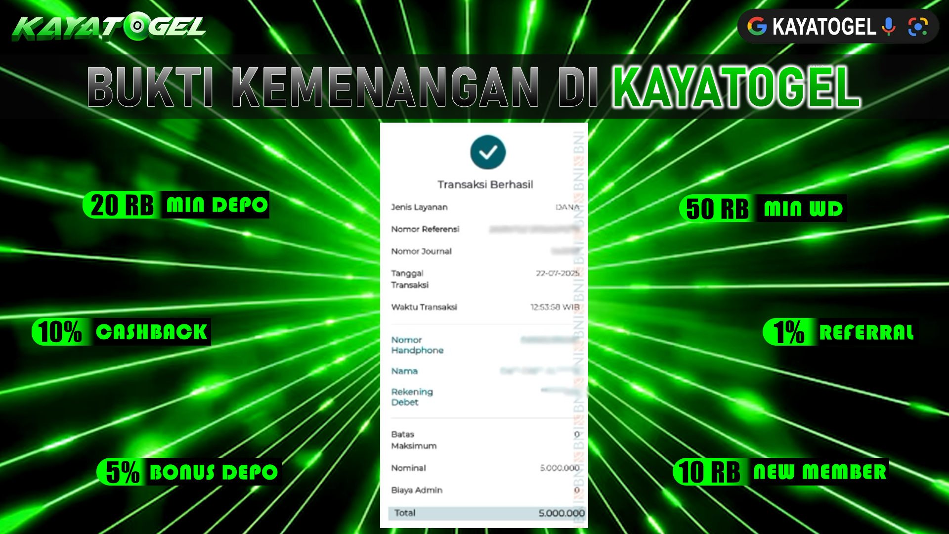 KAYATOGEL JACKPOT SLOT CASH SPIN Rp.5.000.000.,- LUNAS