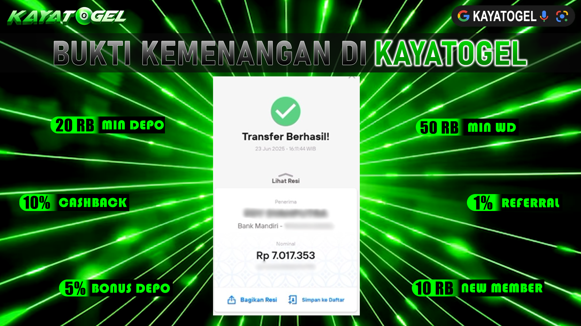 KAYATOGEL JACKPOT TOGEL PASARAN TOTO MACAU Rp.7.017.353.,- LUNAS