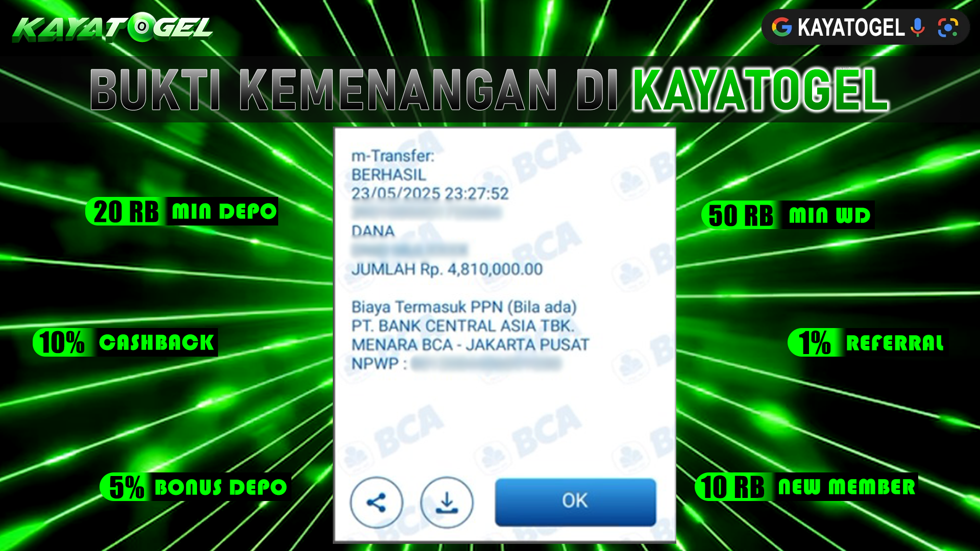 KAYATOGEL JACKPOT TOGEL PASARAN TOTO MACAU Rp.4.810.000.,- LUNAS